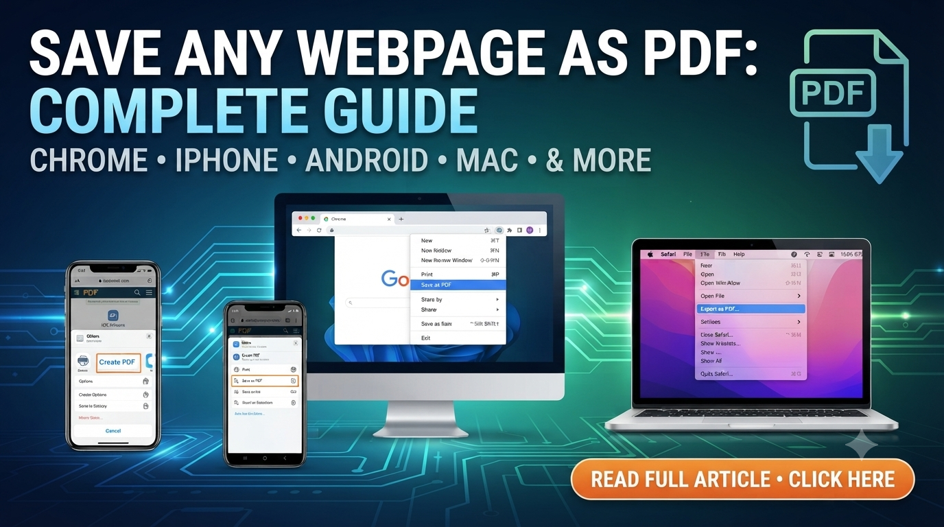 How to Save a Webpage as PDF — Chrome, iPhone, Android & Mac